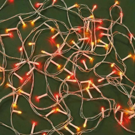 Гирлянда СНОУ БУМ вьюн 9м, 100LED, красный+золотой, пост. свечение, ПВХ прозрачный, 384-146, 107941