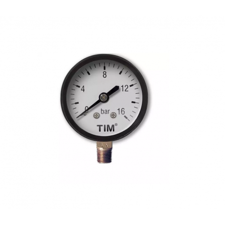 Манометр радиального (низ корпуса) подключения 1/4", металл, до 10 бар, арт.Y-50-10