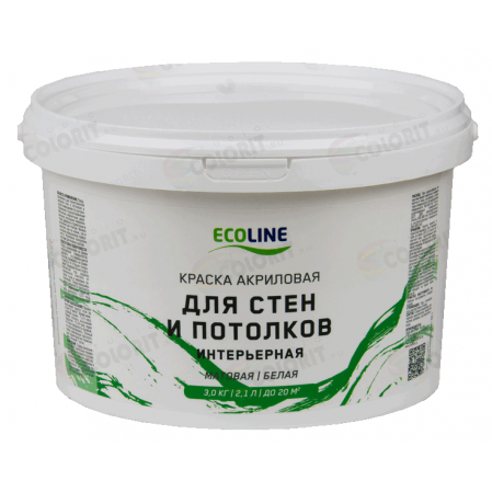 Краска ECOLINE для стен и потолков 3кг. 12351