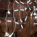 Гирлянда светодиодная  1,5*0,25 м 10 led 220 В бахрома белый Сосульки Neon-night