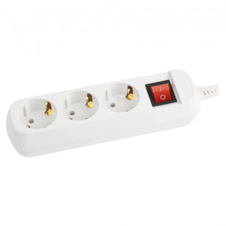 Колодка 3 гн. 16А, земля, выкл (корпус негорючий PP, белый) ЭРА KX-3es 3305