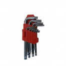 Набор ключей имбусовых TORX 9шт. Т10-Т50 оксидированные, на кольце, Sparta, 112667