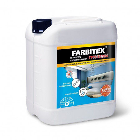 Грунтовка акриловая глуб проник 5кг. Farbitex