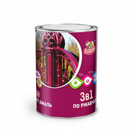 Грунт-эмаль по ржавчине черный 0,9кг OLECOLOR  110723