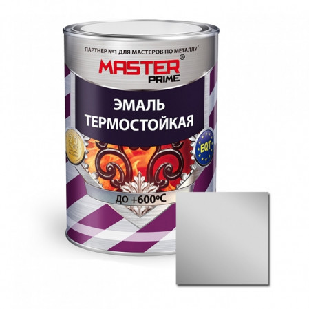 Эмаль термостойкая серебро 0,8л. MASTER PRAME