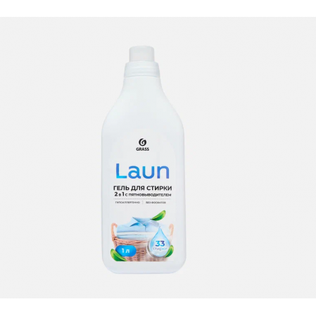 Гель для стирки 2в1 с пятновыводителем Laun 1л