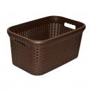 Корзина пластиковая для белья 32 л 500*323*245 мм коричневый Ротанг Violet 263201