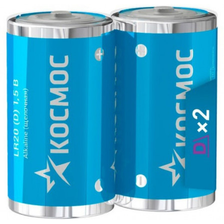Батарейка алкалиновая, пленка, LR20 пленка, KOCLR20MAX2S, 2шт., (ЦЕНА ЗА УП.)