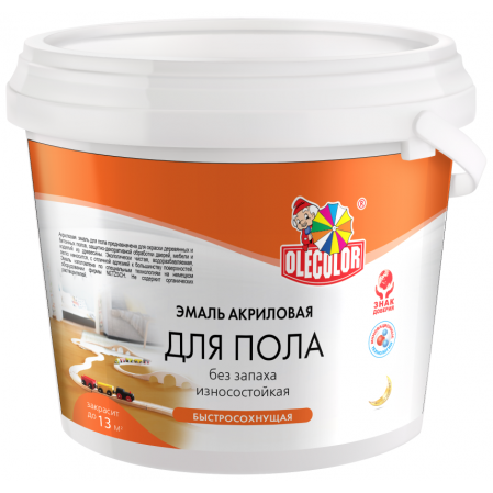 Эмаль акриловая для пола, красно-коричневый, 1кг, OLECOLOR, 84740