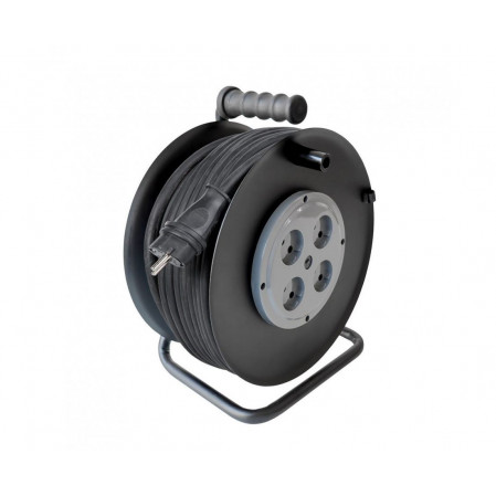 1-2.SALE силовой удлинитель на метал. катуш. КГ 2*2,5 4роз. 20м 16А IP20 ex0110-0026