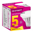 Лампа св/д ОНЛАЙТ MR16 GU5.3 220V 5W(350Lm) 3000K 50*50 матов. ОLL-MR16-5-230-3K-GU5.3 71637