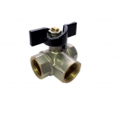 Кран шаровый трёхходовой Frap 3/4" ГГГ